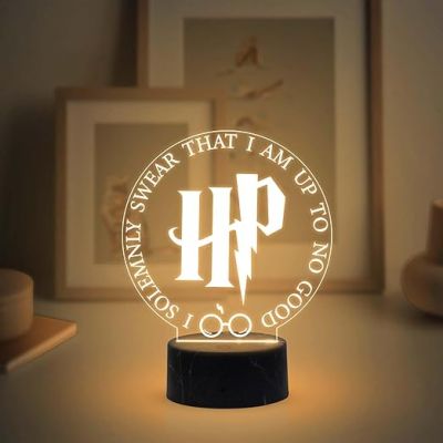 3D Illusion Harry Porter Night Lamp with Warm White Light Birthday Gift for Kids